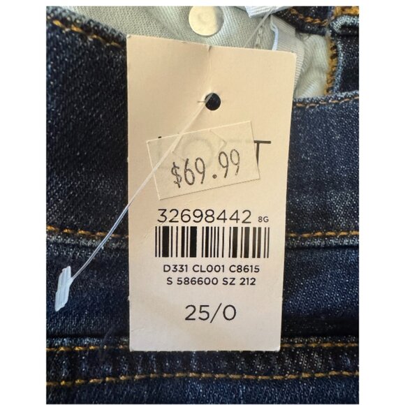 LOFT The Skinny Mid Rise Jean in Rich Dark Indigo Size 0 / 25 - Picture 4 of 5